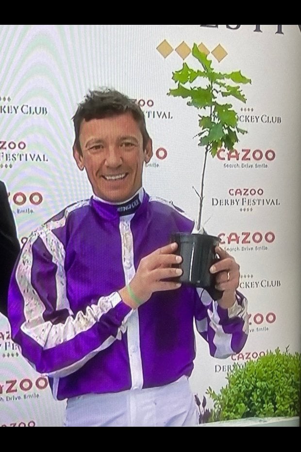 AN HISTORIC DAY Frankie Dettori wins Epsom Oaks 2021. Oak Tree supplied by Mill Farm Plants